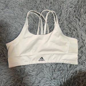 white adidas sports bra